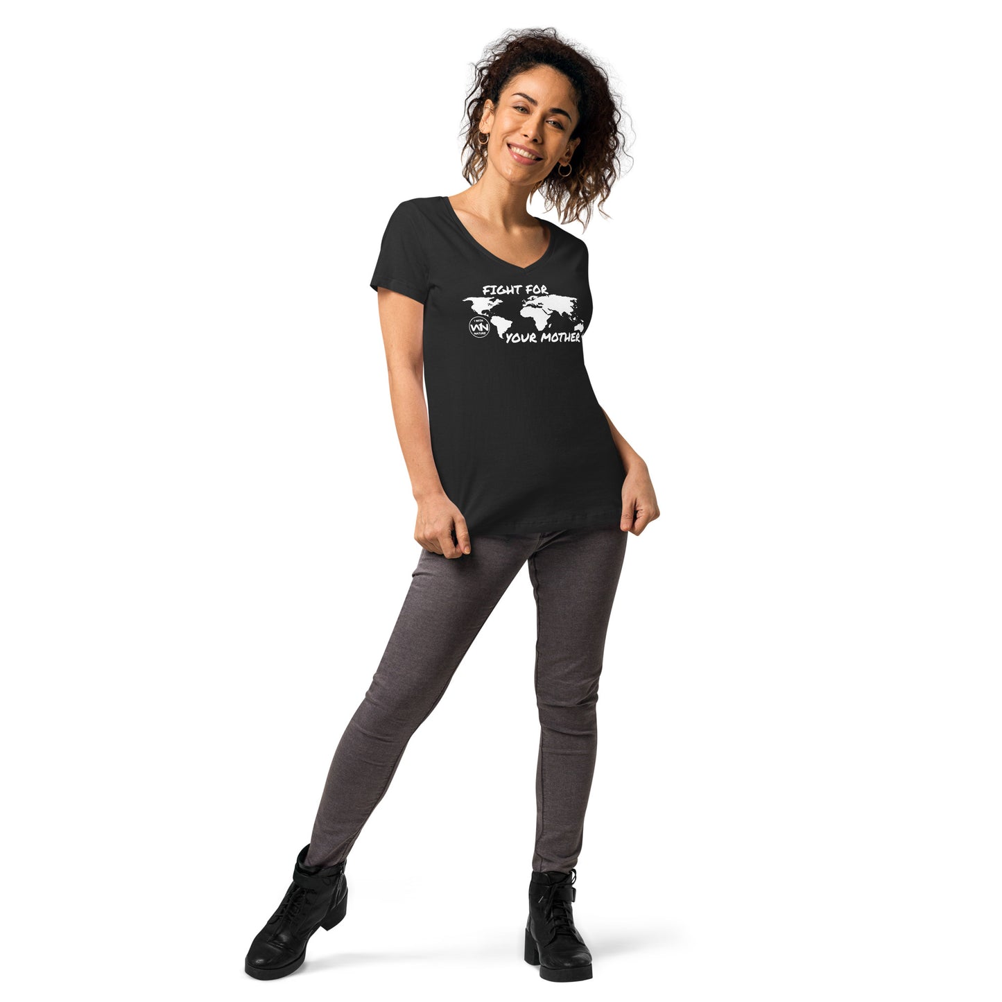 FOREST SOUL SAVIOR - FIGHT FOR YOUR MOTHER - WHITE - WOMEN’S V-NECK T-SHIRT