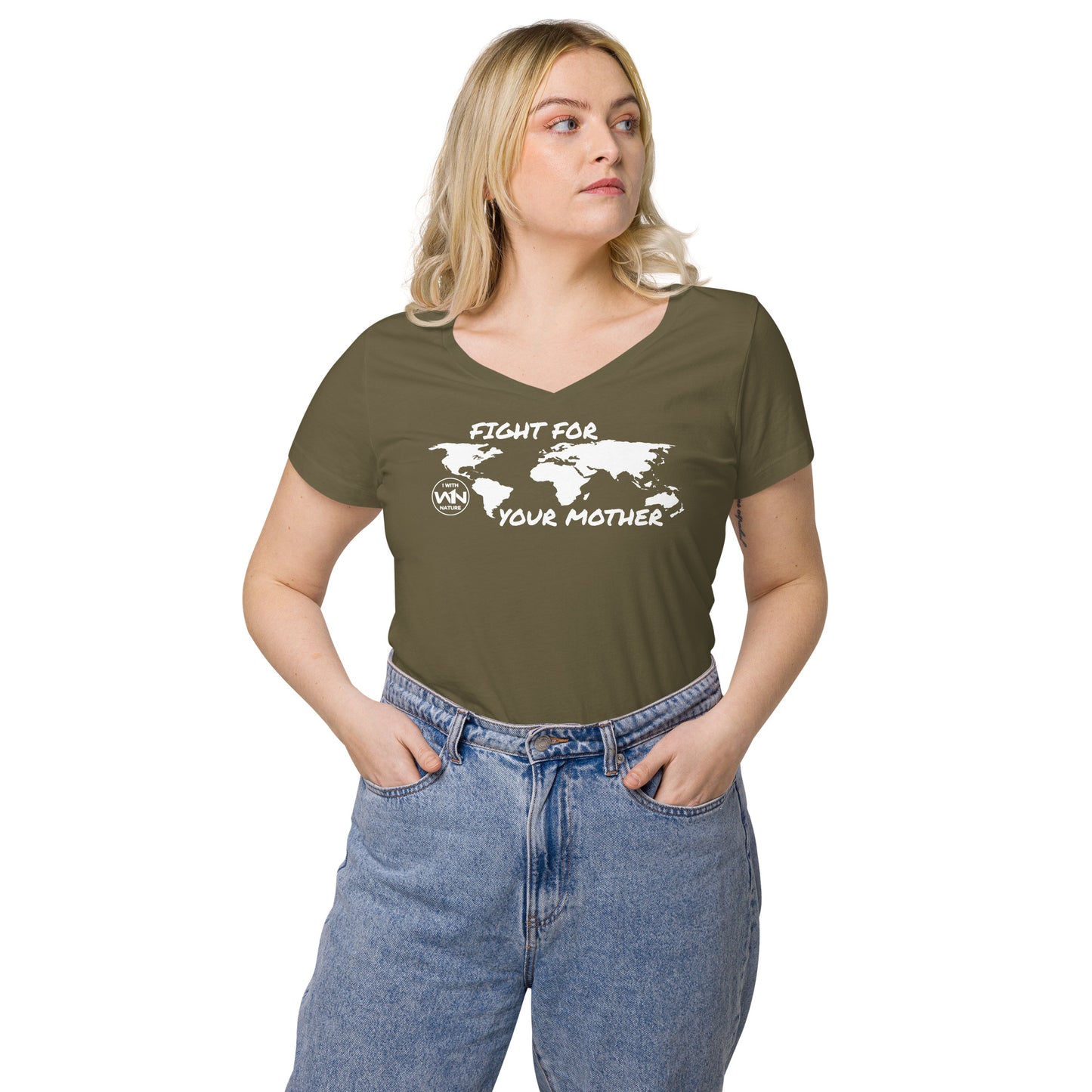 FOREST SOUL SAVIOR - FIGHT FOR YOUR MOTHER - WHITE - WOMEN’S V-NECK T-SHIRT