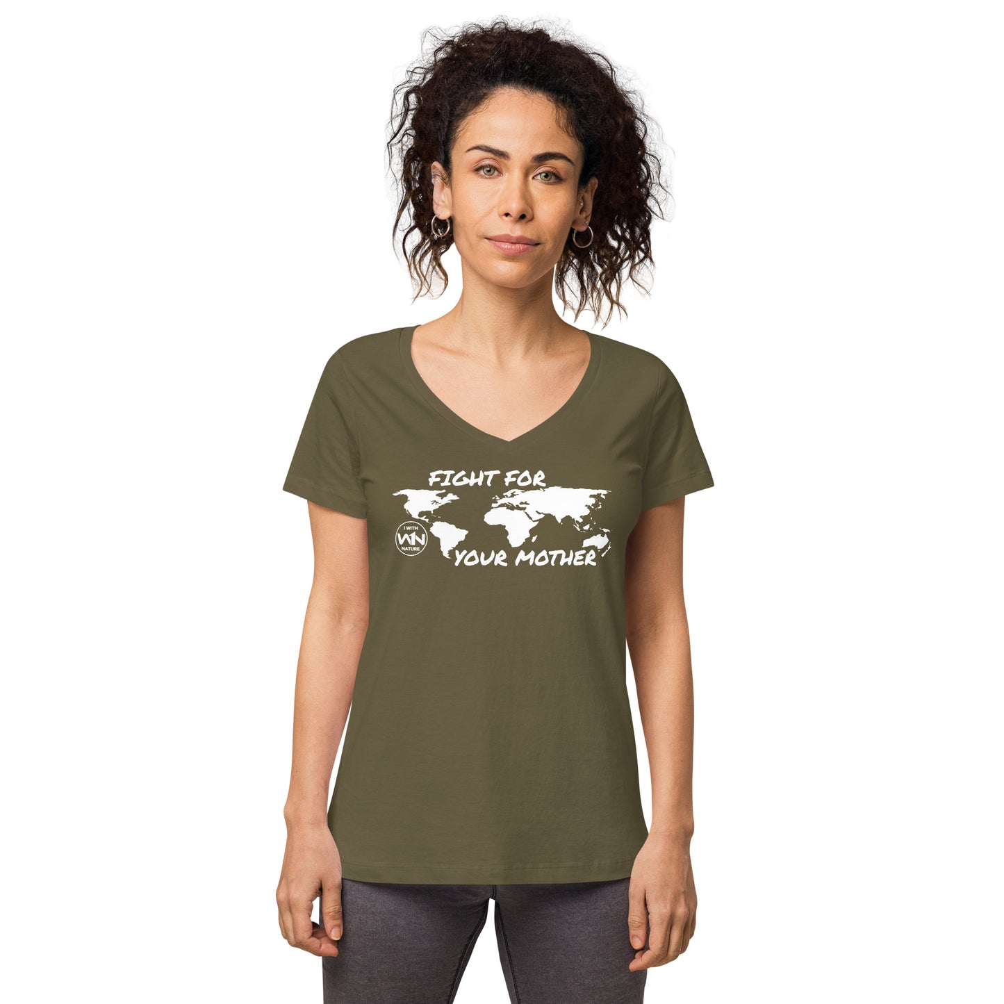 FOREST SOUL SAVIOR - FIGHT FOR YOUR MOTHER - WHITE - WOMEN’S V-NECK T-SHIRT