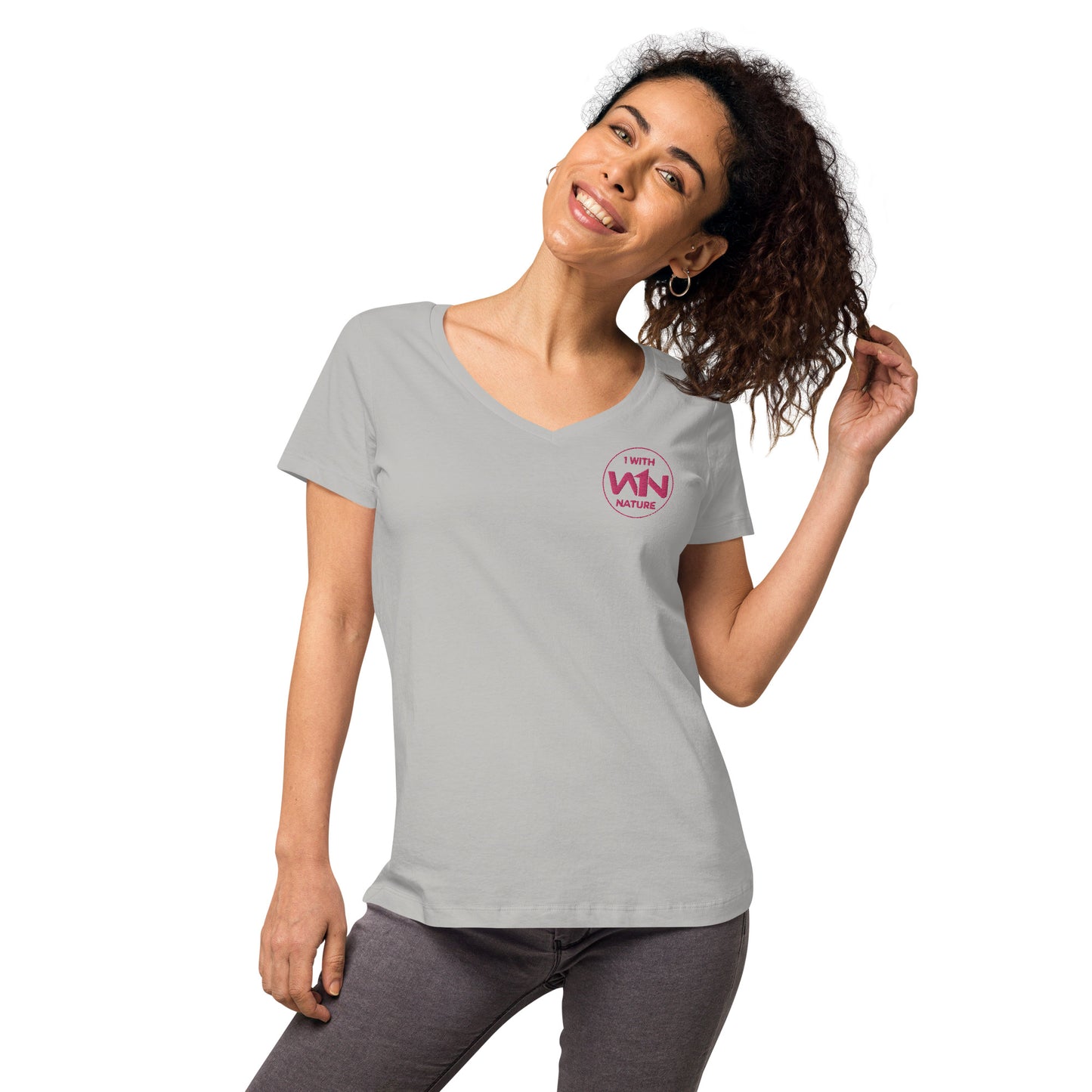 FUTURE HEART SAVIOR - PINK - WOMEN’S V-NECK T-SHIRT