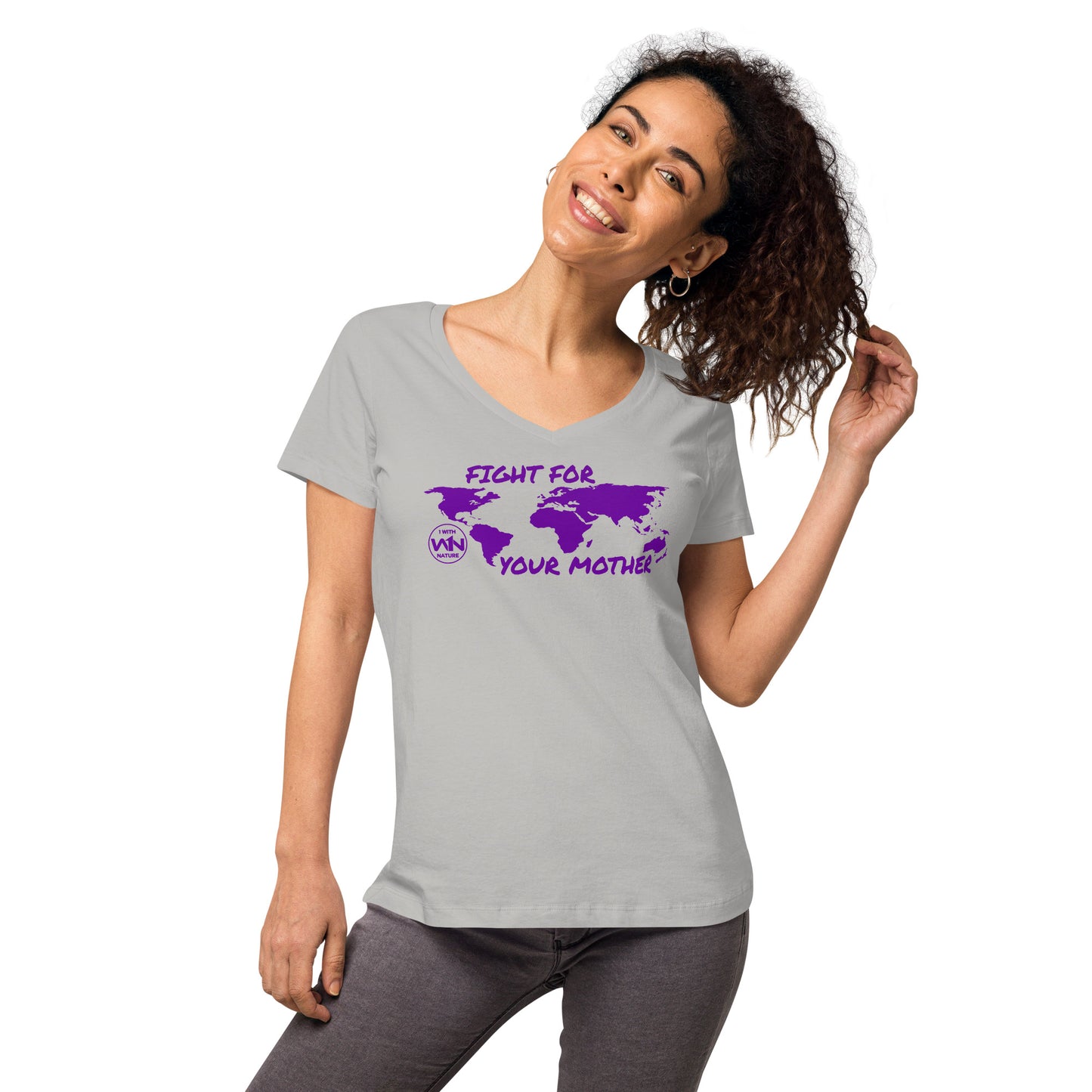 FUTURE SOUL SAVIOR - FIGHT FOR YOUR MOTHER - PURPLE - WOMEN’S V-NECK T-SHIRT