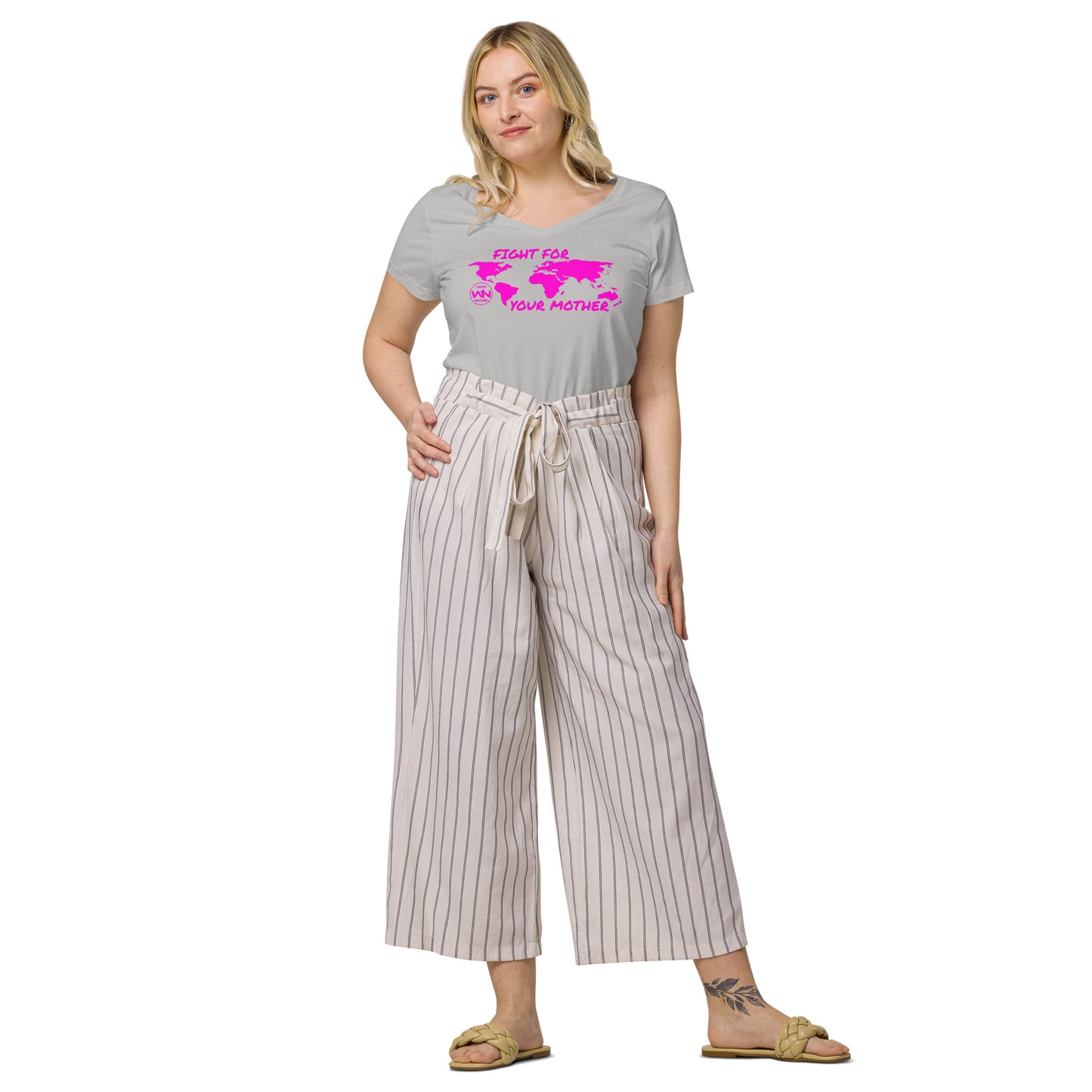 FUTURE SOUL SAVIOR - FIGHT FOR YOUR MOTHER - PINK - WOMEN’S V-NECK T-SHIRT