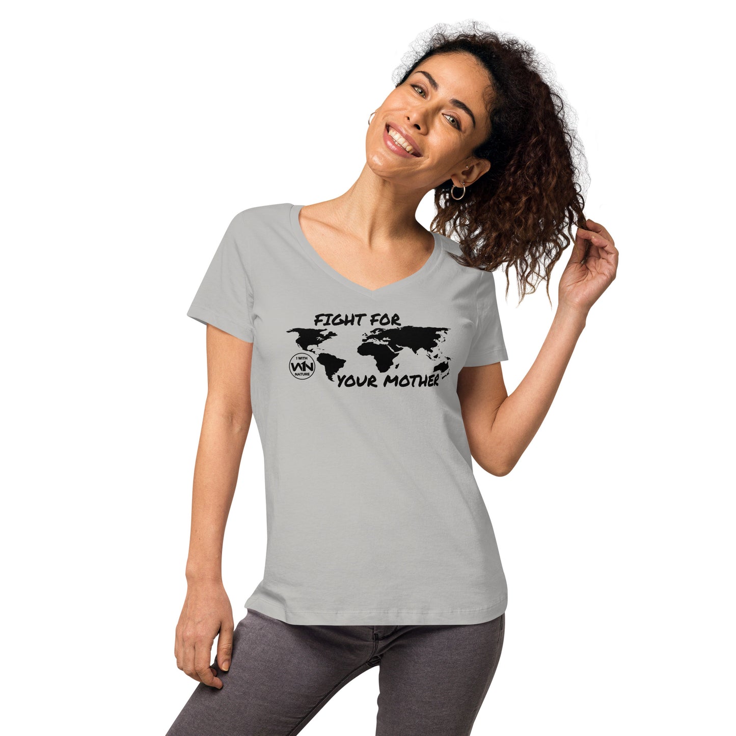 BEE SOUL SAVIOR - FIGHT FOR YOUR MOTHER - BLACK - WOMEN’S V-NECK T-SHIRT