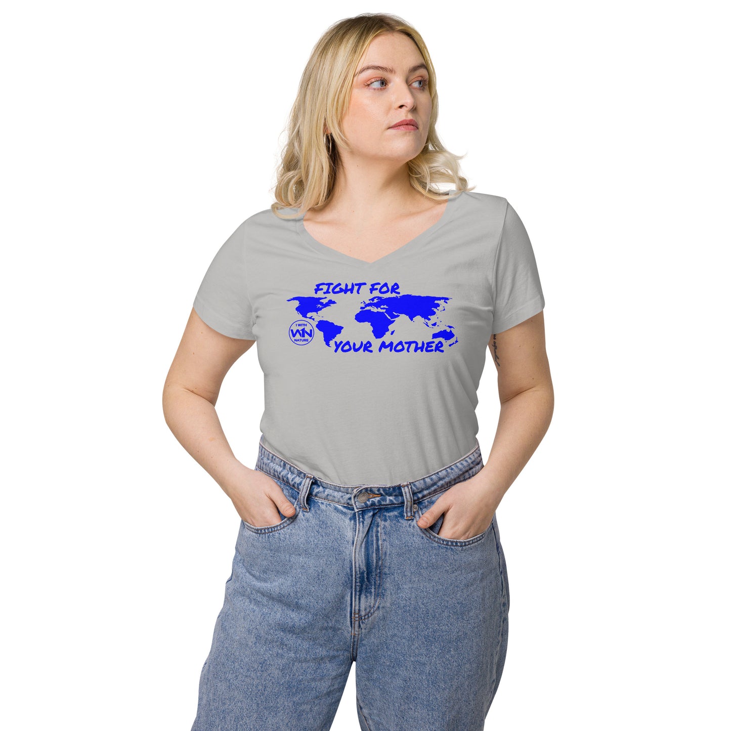 OCEAN SOUL SAVIOR - FIGHT FOR YOUR MOTHER - BLUE - WOMEN’S V-NECK T-SHIRT