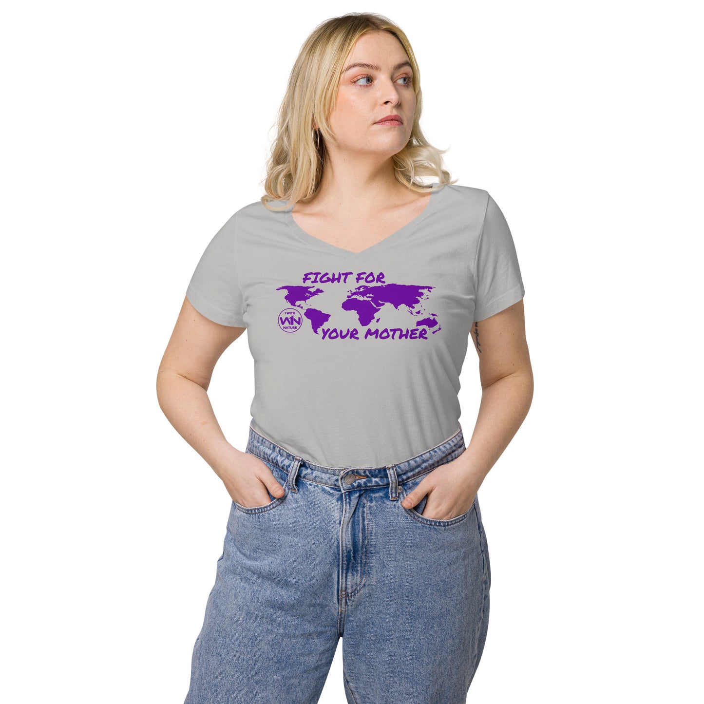 FUTURE SOUL SAVIOR - FIGHT FOR YOUR MOTHER - PURPLE - WOMEN’S V-NECK T-SHIRT
