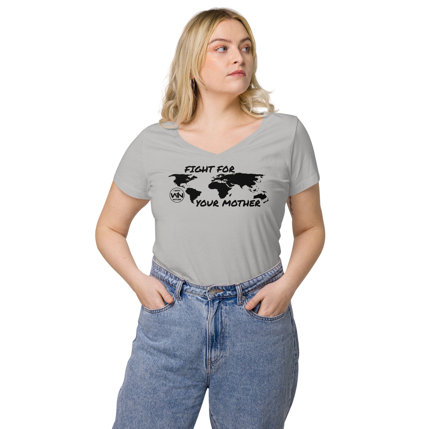 BEE SOUL SAVIOR - FIGHT FOR YOUR MOTHER - BLACK - WOMEN’S V-NECK T-SHIRT