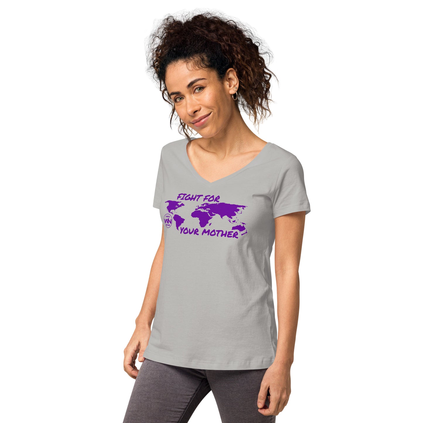 FUTURE SOUL SAVIOR - FIGHT FOR YOUR MOTHER - PURPLE - WOMEN’S V-NECK T-SHIRT