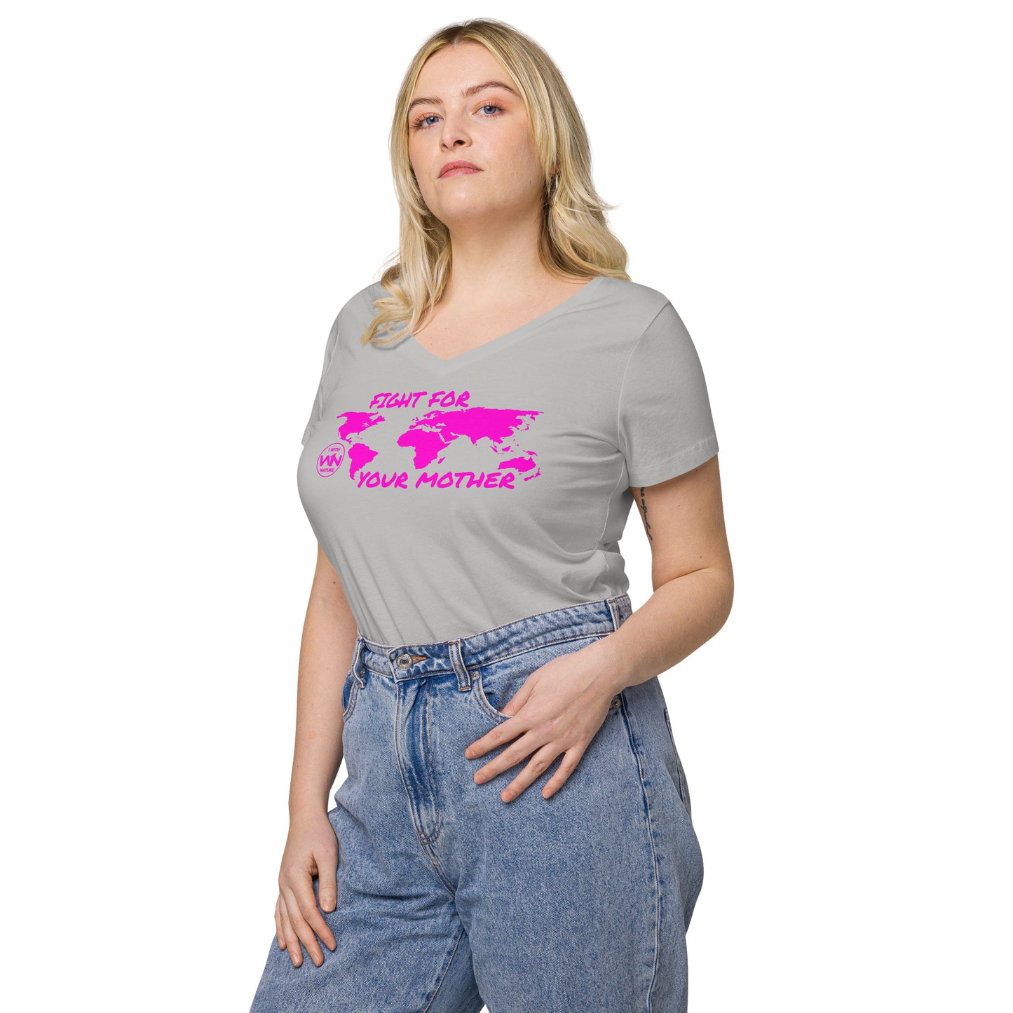 FUTURE SOUL SAVIOR - FIGHT FOR YOUR MOTHER - PINK - WOMEN’S V-NECK T-SHIRT