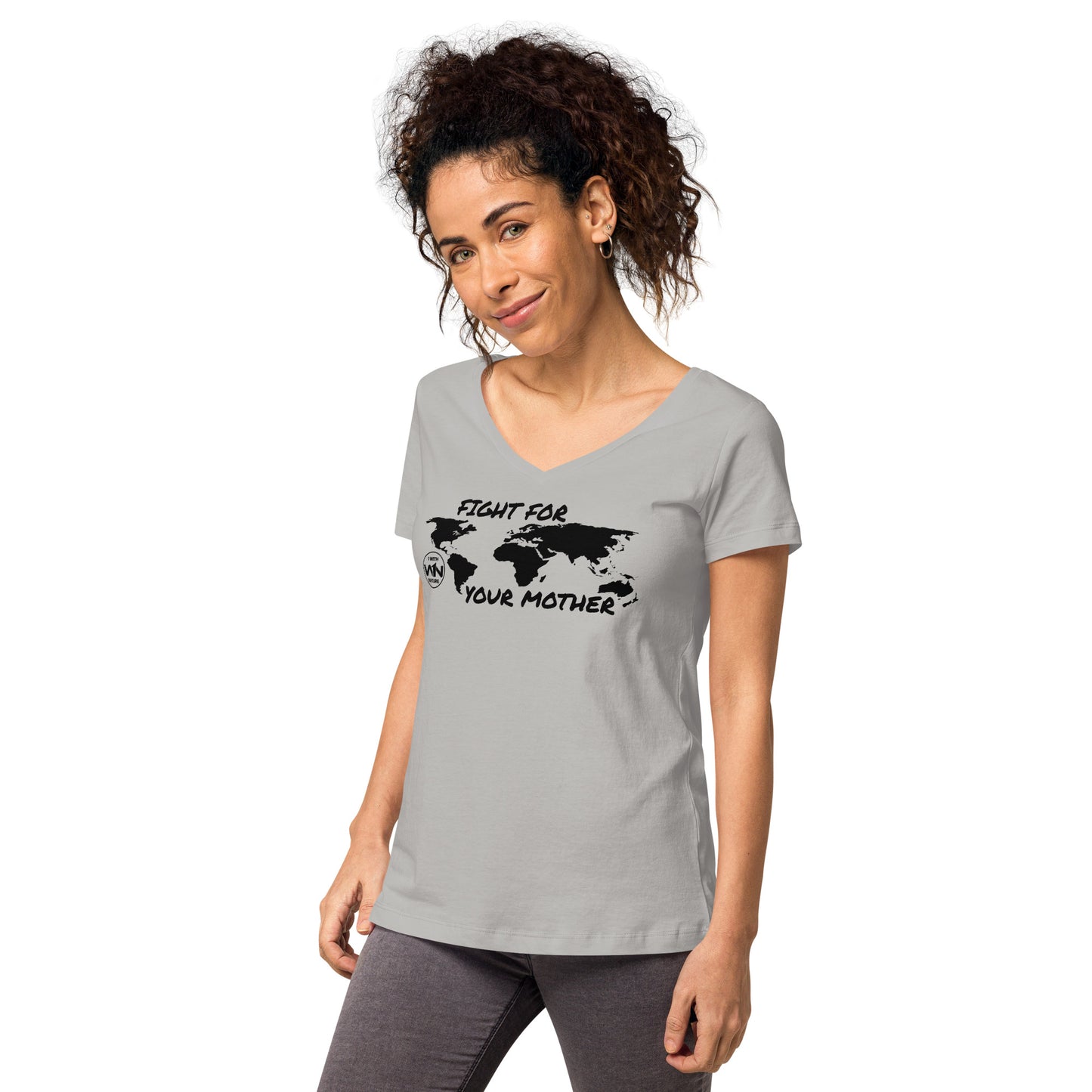 BEE SOUL SAVIOR - FIGHT FOR YOUR MOTHER - BLACK - WOMEN’S V-NECK T-SHIRT