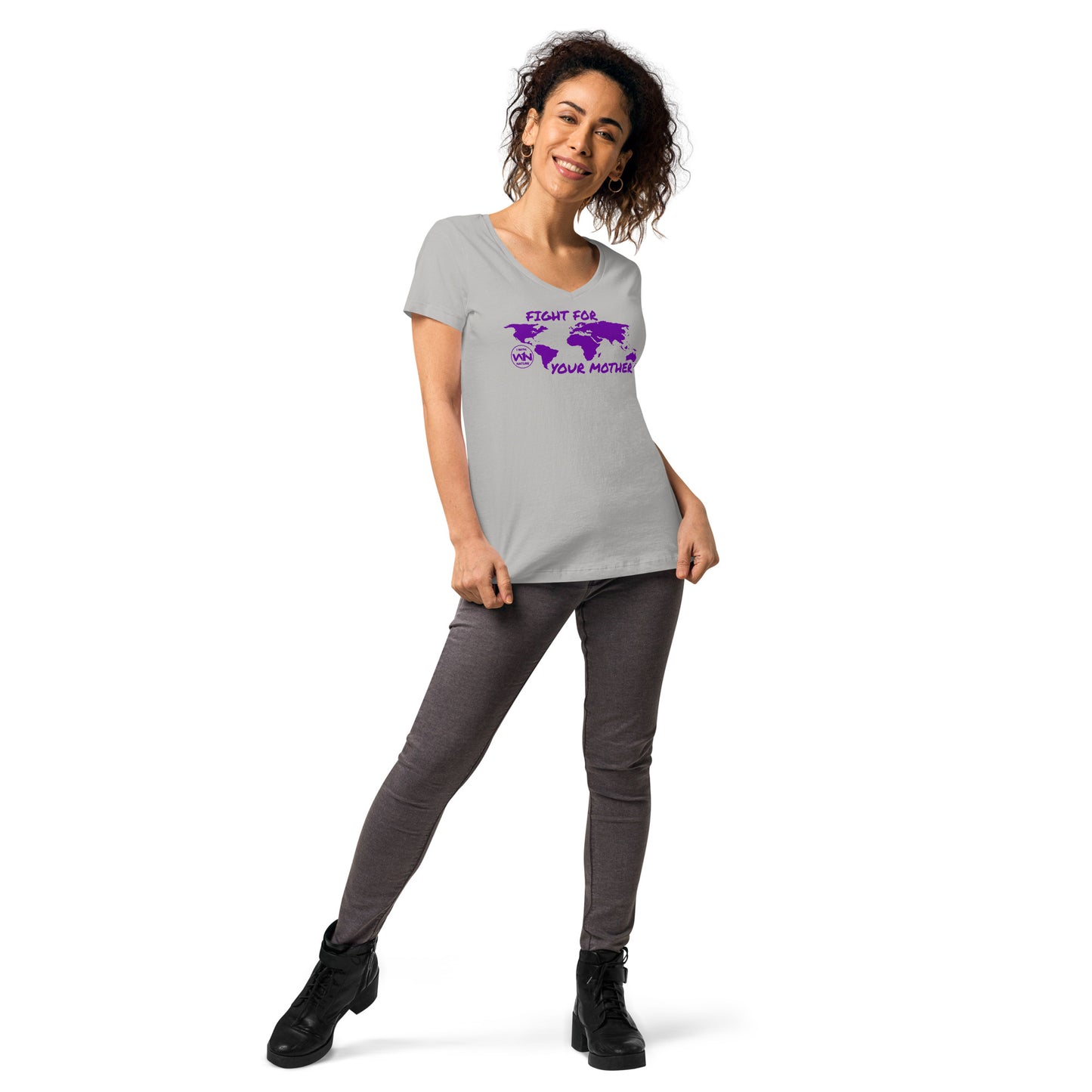 FUTURE SOUL SAVIOR - FIGHT FOR YOUR MOTHER - PURPLE - WOMEN’S V-NECK T-SHIRT