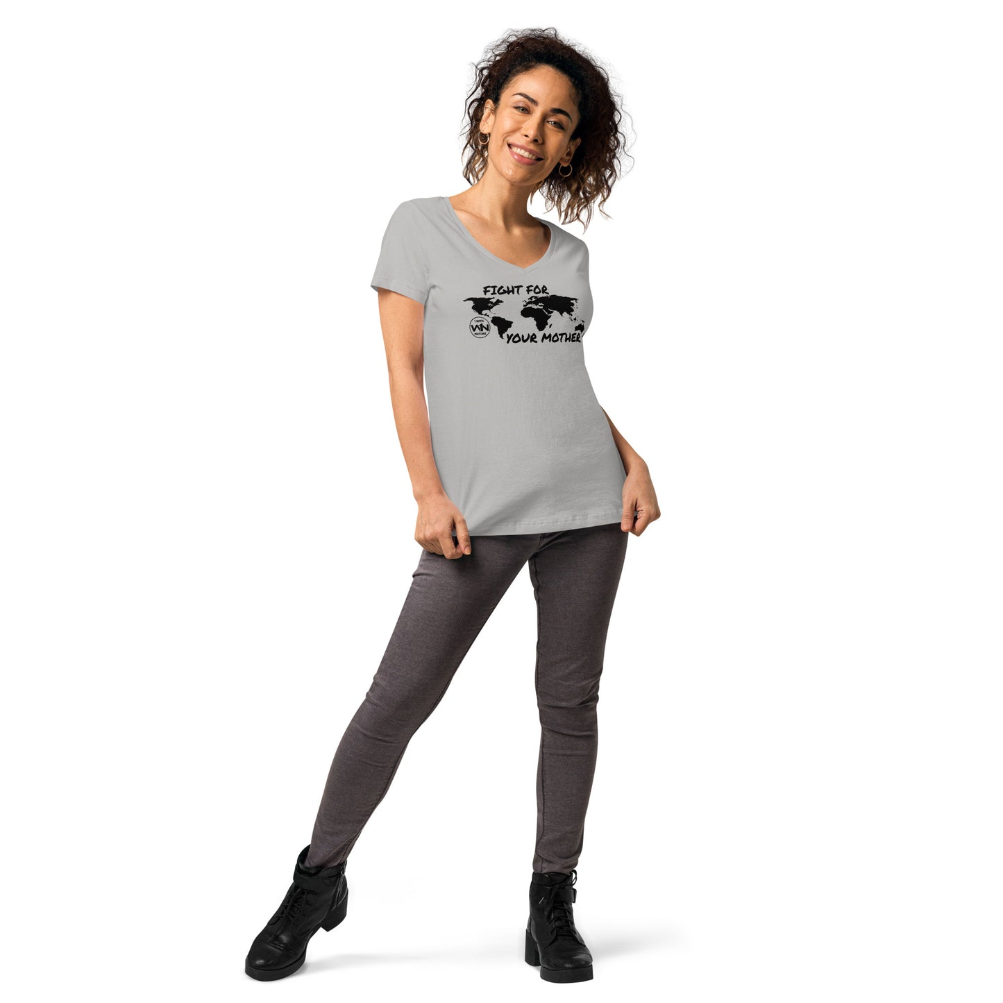 BEE SOUL SAVIOR - FIGHT FOR YOUR MOTHER - BLACK - WOMEN’S V-NECK T-SHIRT