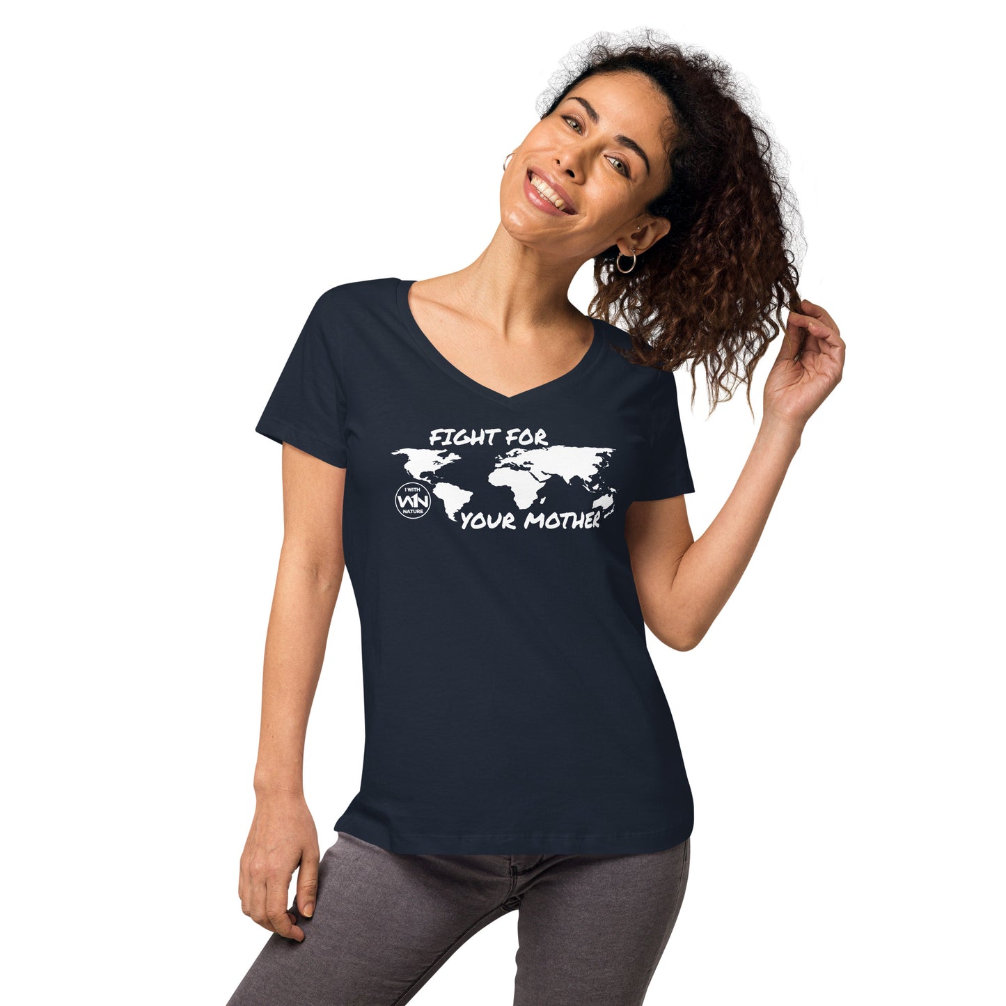 FOREST SOUL SAVIOR - FIGHT FOR YOUR MOTHER - WHITE - WOMEN’S V-NECK T-SHIRT