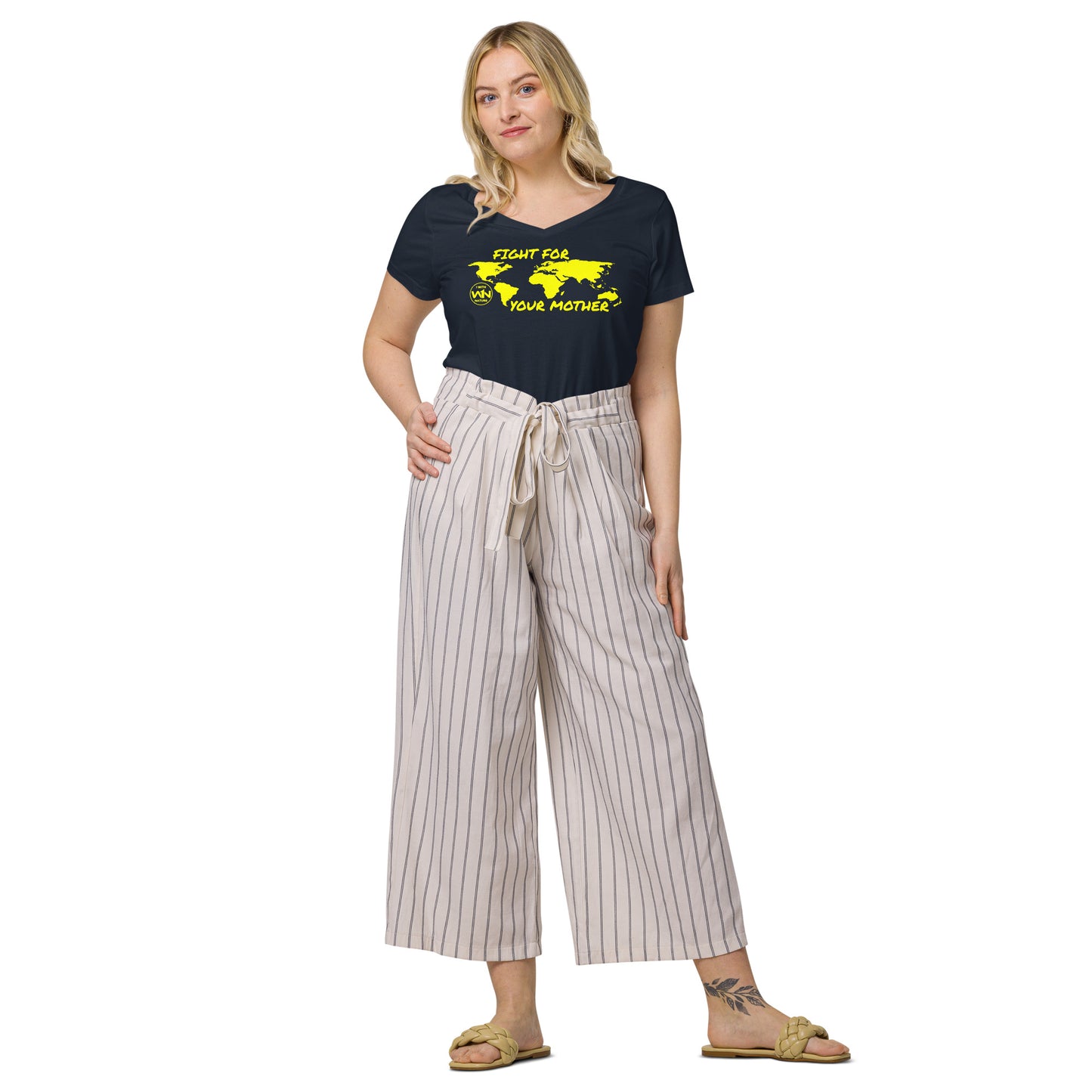 BEE SOUL SAVIOR - FIGHT FOR YOUR MOTHER - YELLOW - WOMEN’S V-NECK T-SHIRT