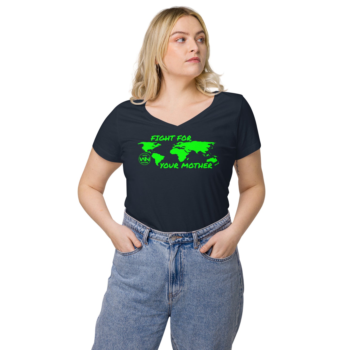 FOREST SOUL SAVIOR - FIGHT FOR YOUR MOTHER - GREEN - WOMEN’S V-NECK T-SHIRT