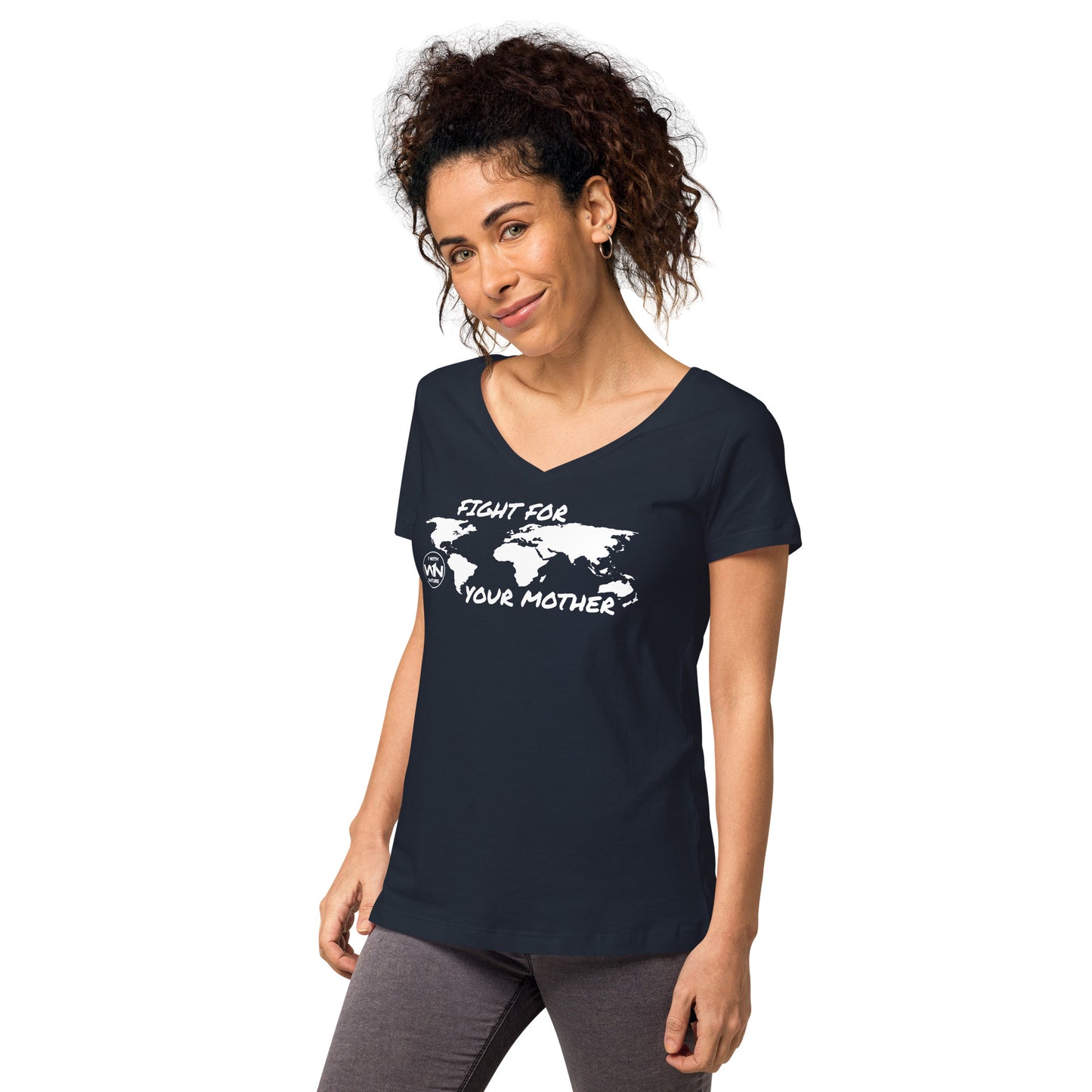 FOREST SOUL SAVIOR - FIGHT FOR YOUR MOTHER - WHITE - WOMEN’S V-NECK T-SHIRT