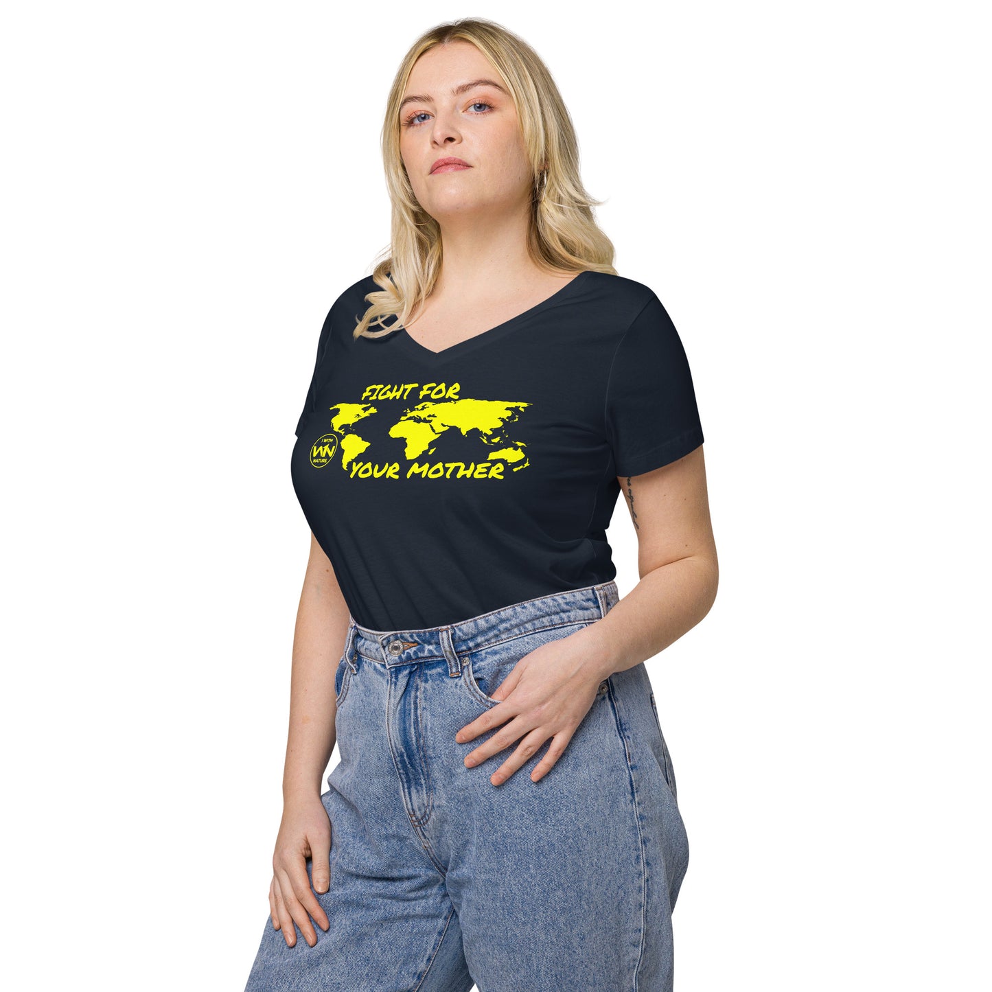 BEE SOUL SAVIOR - FIGHT FOR YOUR MOTHER - YELLOW - WOMEN’S V-NECK T-SHIRT