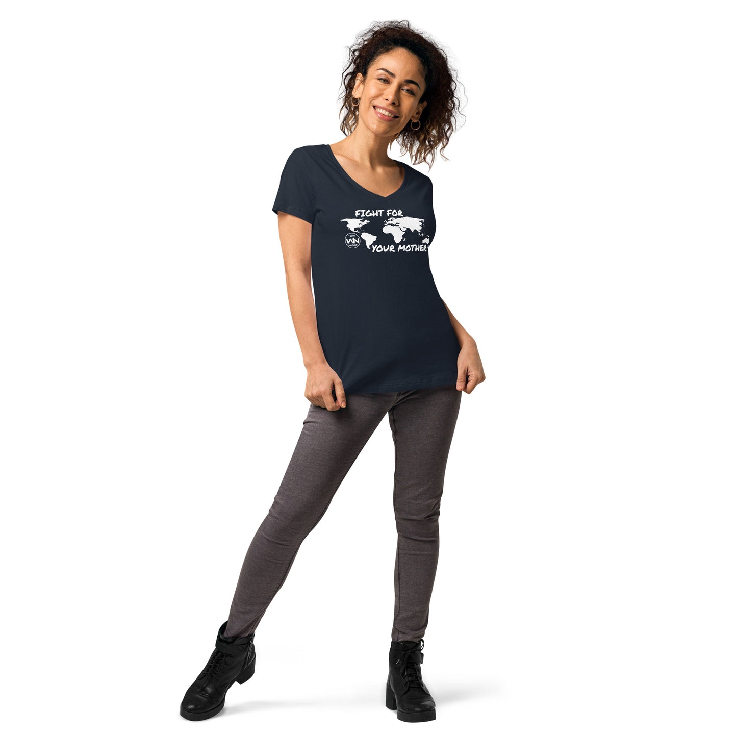 FOREST SOUL SAVIOR - FIGHT FOR YOUR MOTHER - WHITE - WOMEN’S V-NECK T-SHIRT