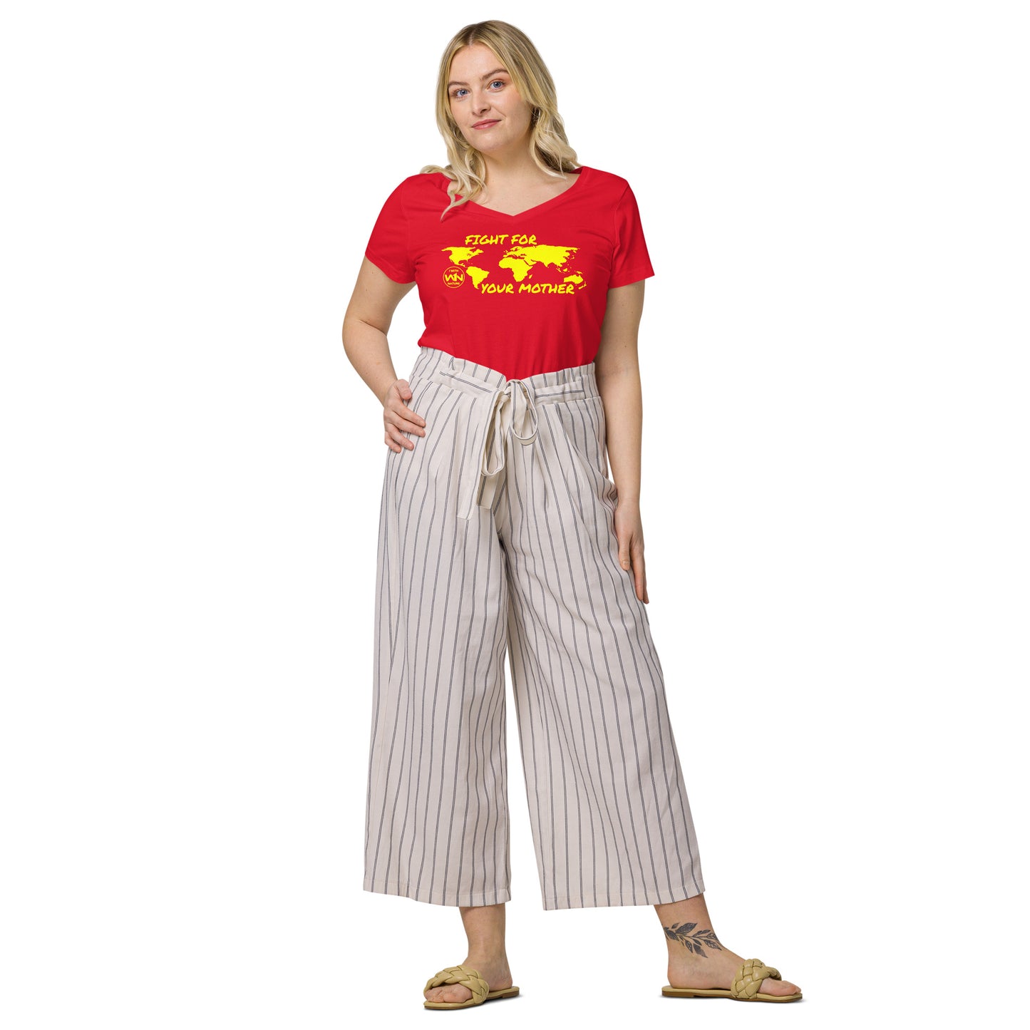 BEE SOUL SAVIOR - FIGHT FOR YOUR MOTHER - YELLOW - WOMEN’S V-NECK T-SHIRT