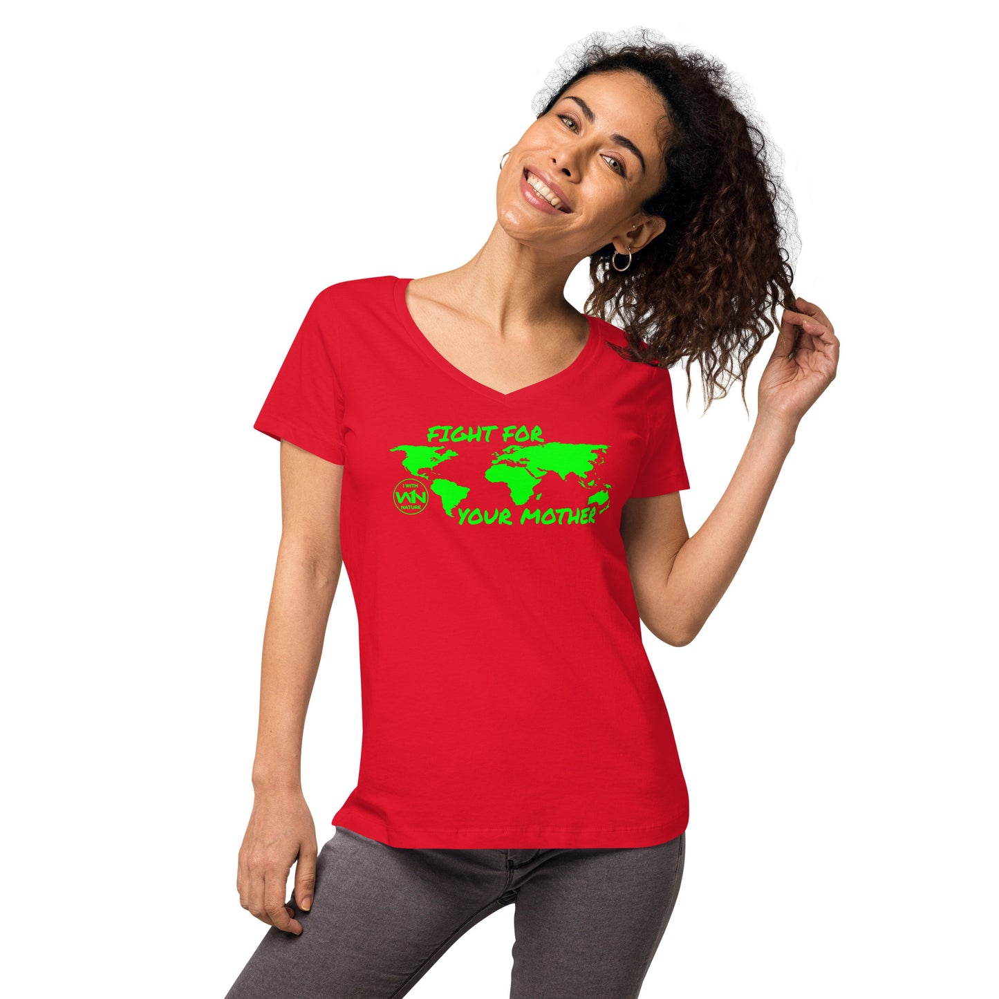 FOREST SOUL SAVIOR - FIGHT FOR YOUR MOTHER - GREEN - WOMEN’S V-NECK T-SHIRT
