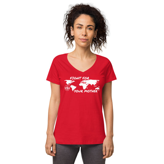 FOREST SOUL SAVIOR - FIGHT FOR YOUR MOTHER - WHITE - WOMEN’S V-NECK T-SHIRT