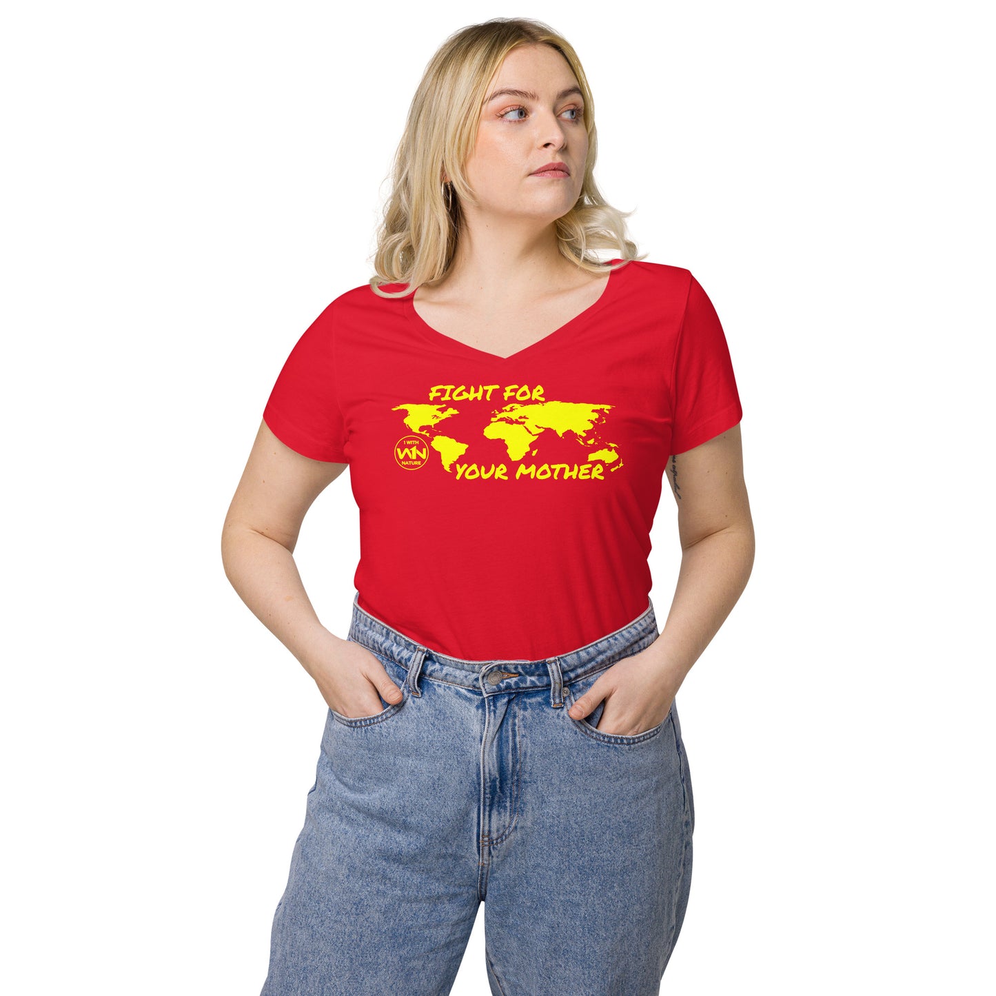 BEE SOUL SAVIOR - FIGHT FOR YOUR MOTHER - YELLOW - WOMEN’S V-NECK T-SHIRT
