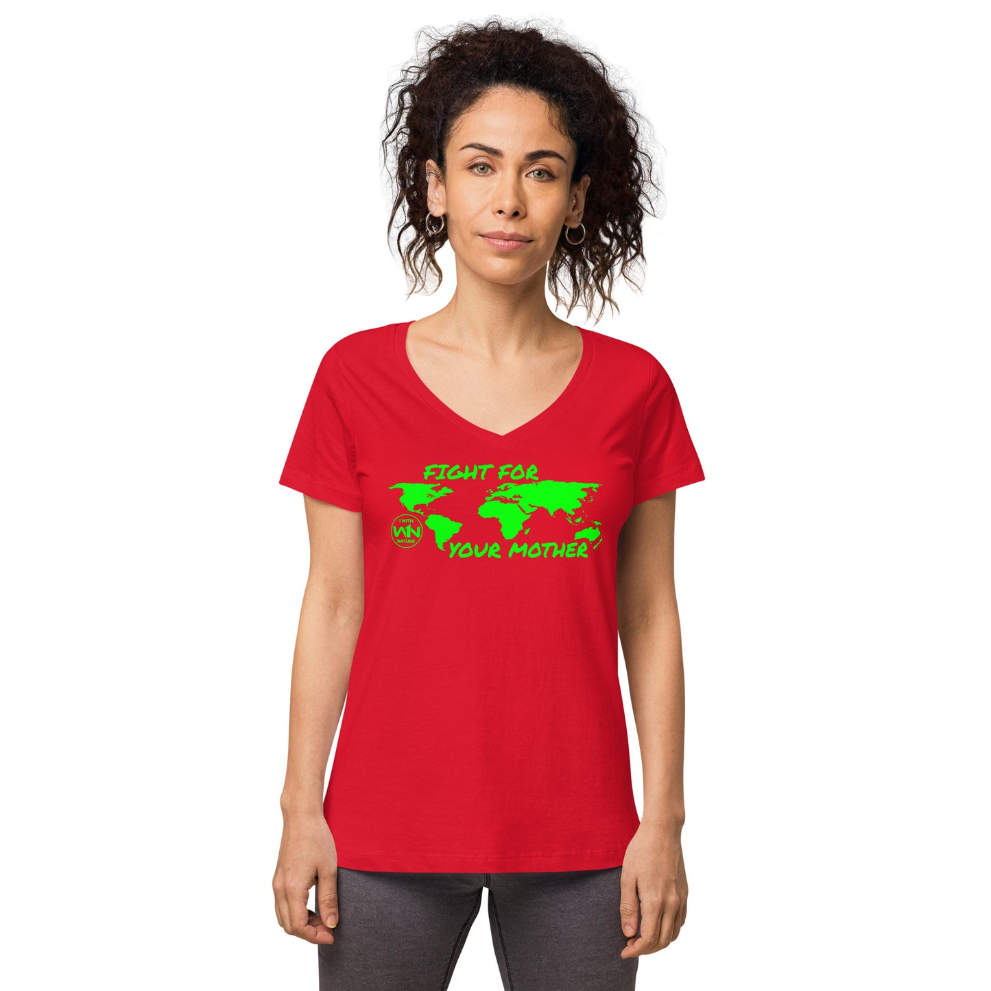 FOREST SOUL SAVIOR - FIGHT FOR YOUR MOTHER - GREEN - WOMEN’S V-NECK T-SHIRT