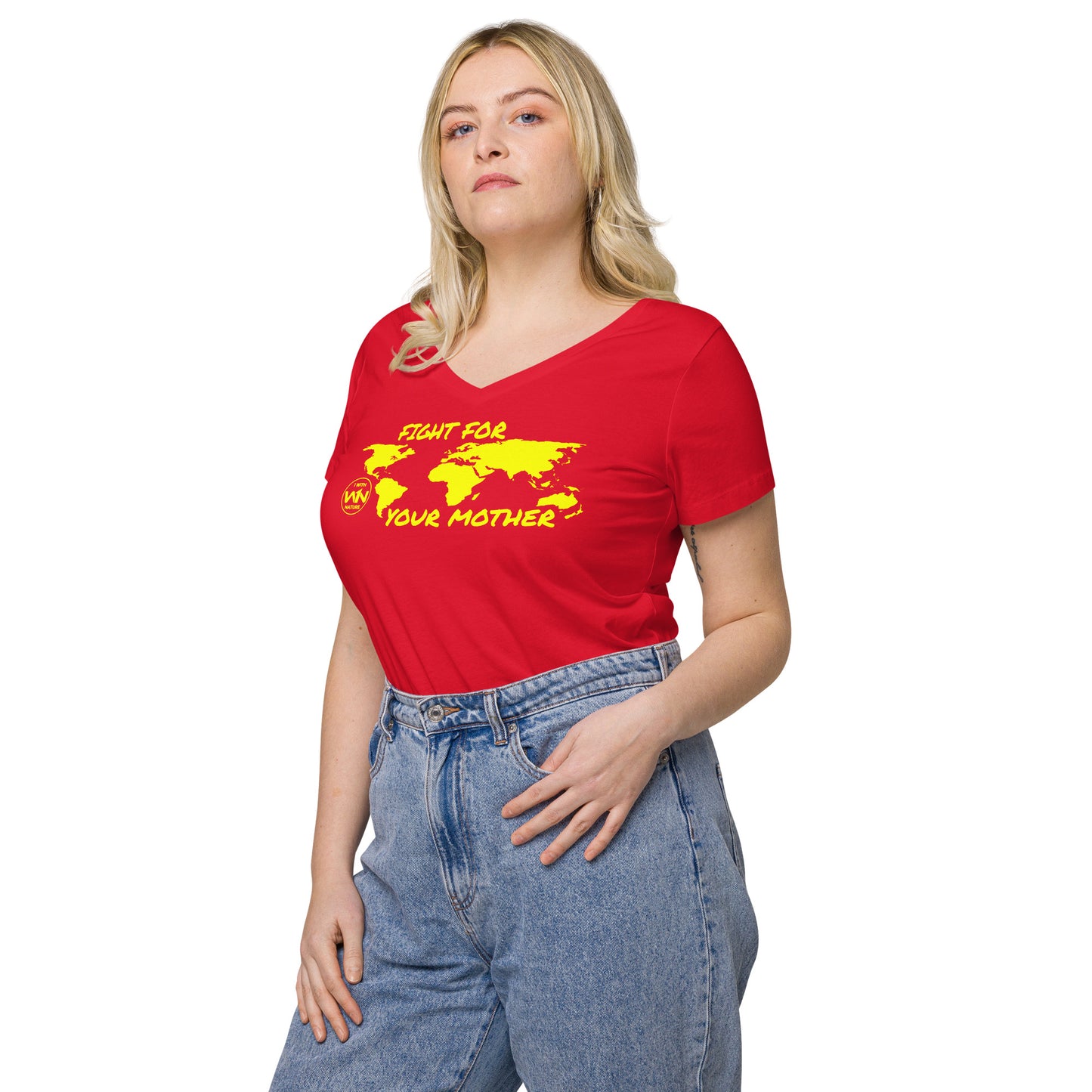BEE SOUL SAVIOR - FIGHT FOR YOUR MOTHER - YELLOW - WOMEN’S V-NECK T-SHIRT