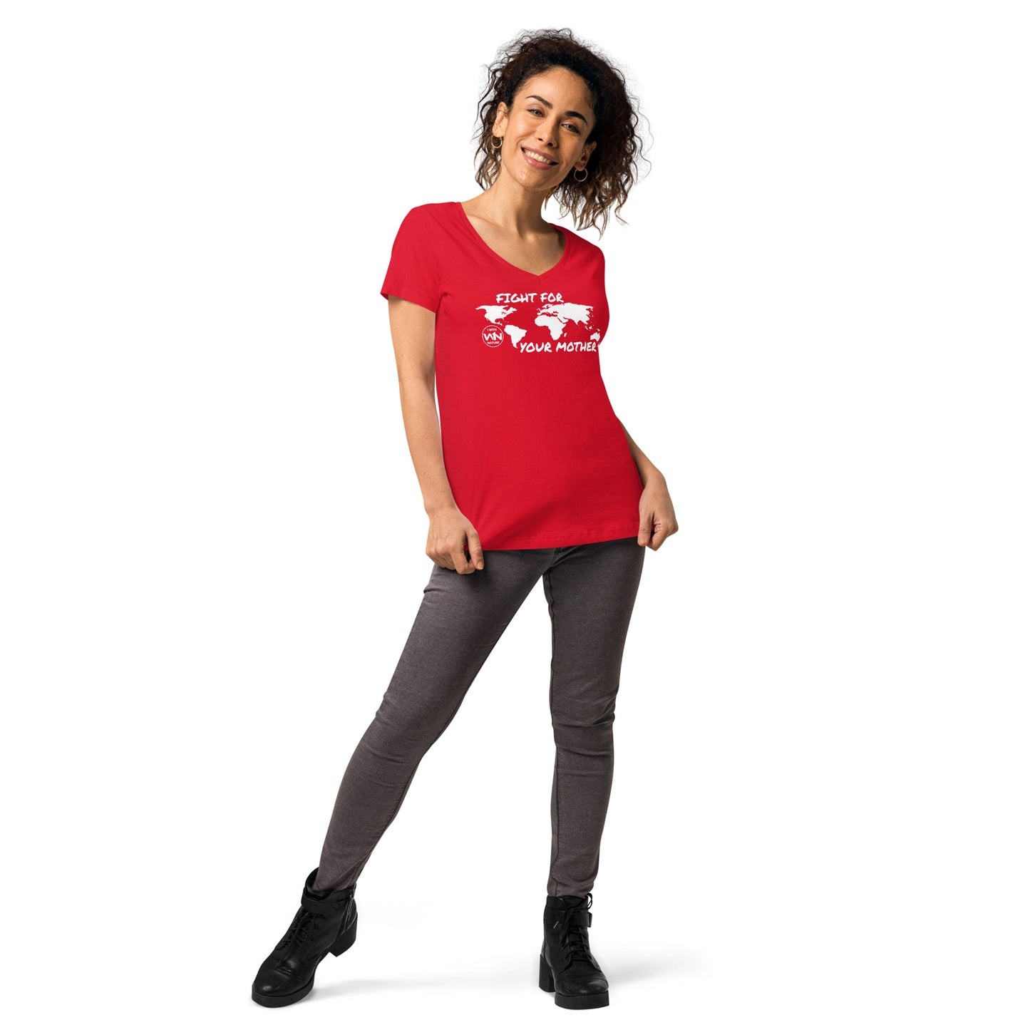 FOREST SOUL SAVIOR - FIGHT FOR YOUR MOTHER - WHITE - WOMEN’S V-NECK T-SHIRT