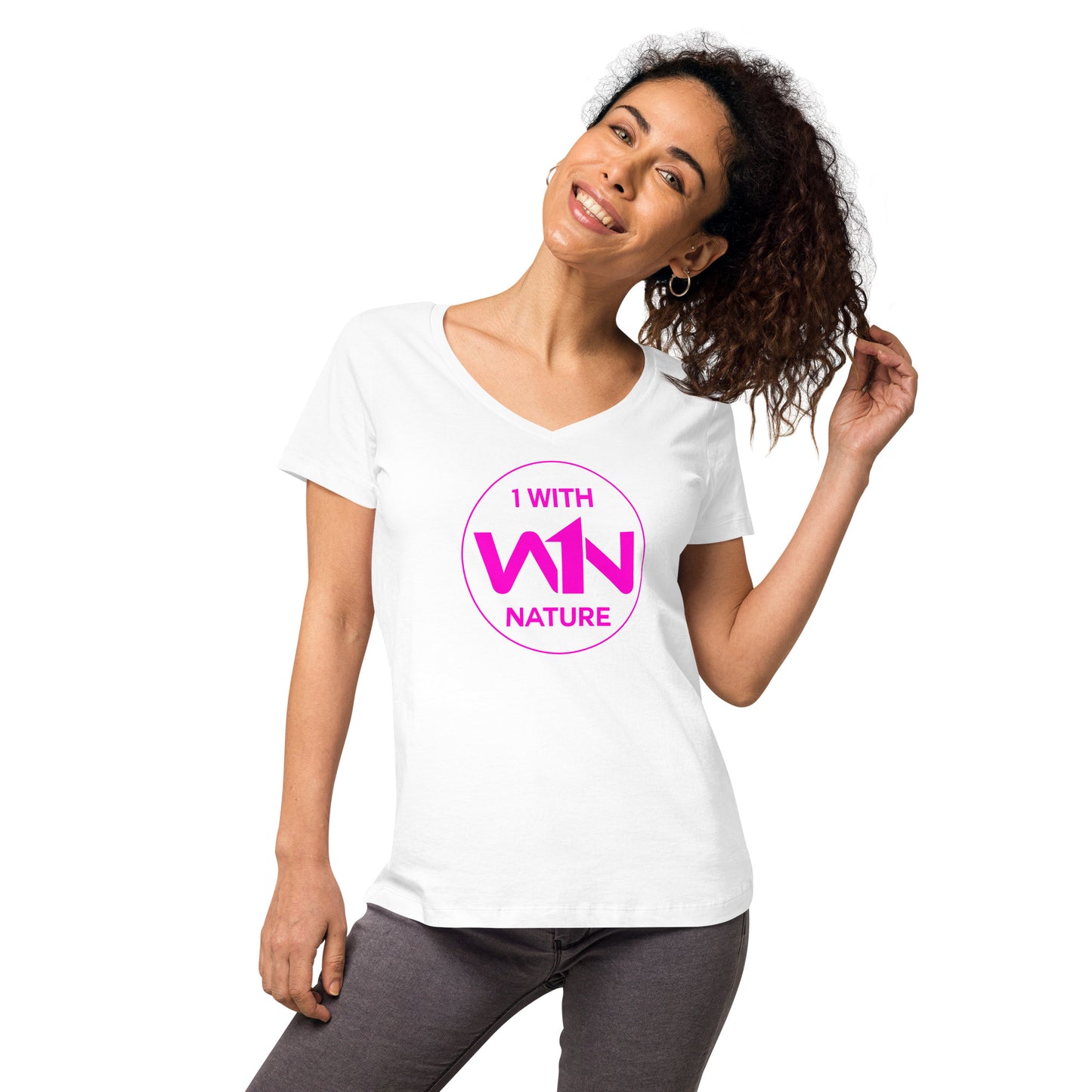 FUTURE SOUL SAVIOR - PINK - WOMEN’S V-NECK T-SHIRT