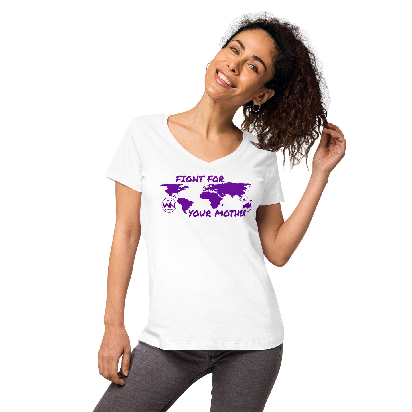 FUTURE SOUL SAVIOR - FIGHT FOR YOUR MOTHER - PURPLE - WOMEN’S V-NECK T-SHIRT