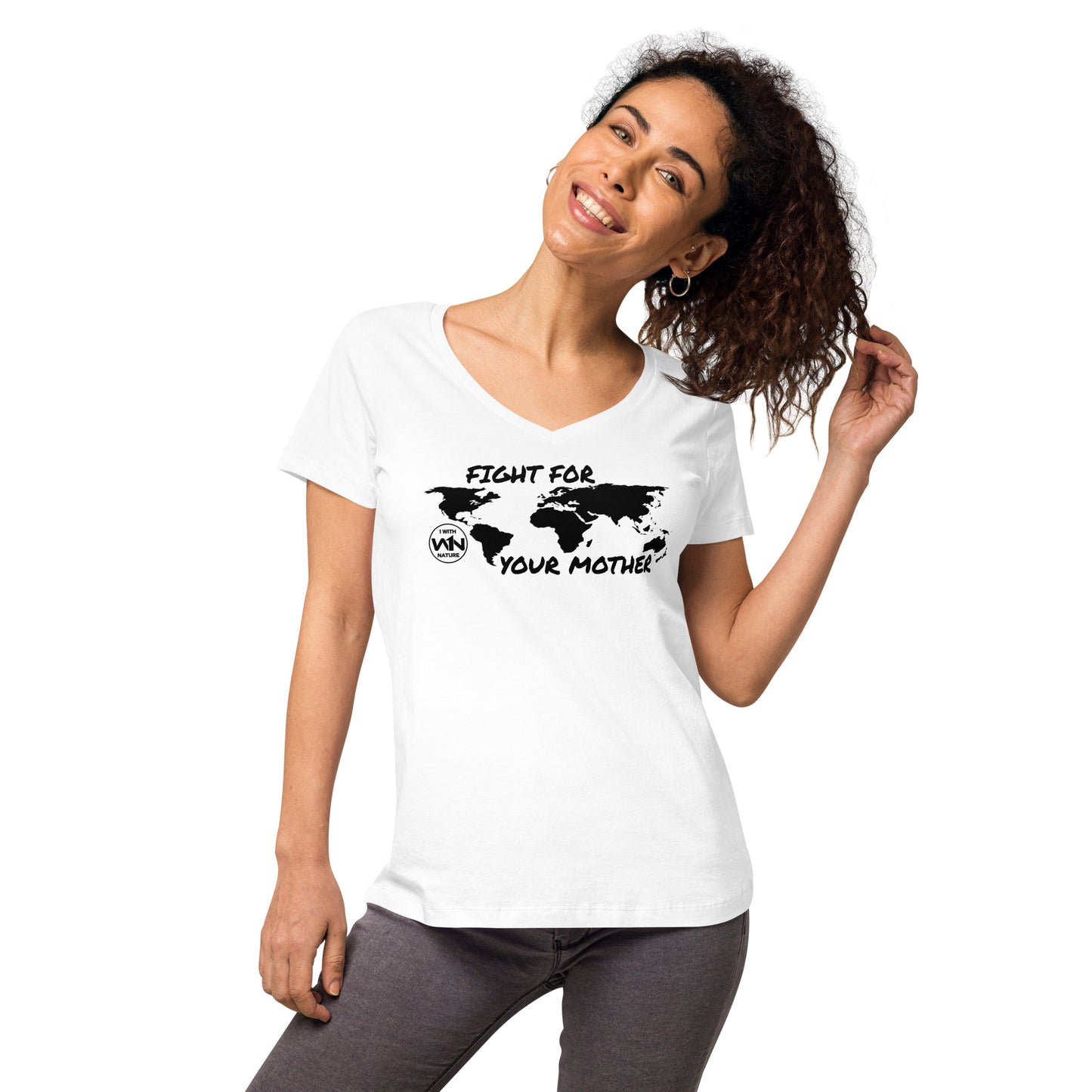 BEE SOUL SAVIOR - FIGHT FOR YOUR MOTHER - BLACK - WOMEN’S V-NECK T-SHIRT