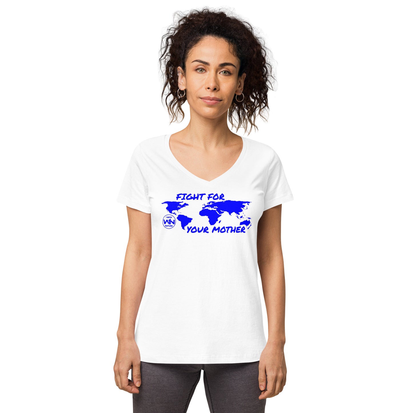 OCEAN SOUL SAVIOR - FIGHT FOR YOUR MOTHER - BLUE - WOMEN’S V-NECK T-SHIRT