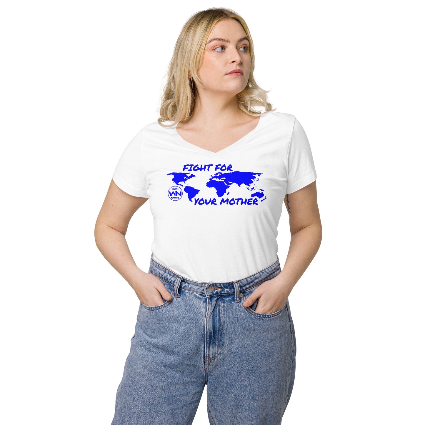 OCEAN SOUL SAVIOR - FIGHT FOR YOUR MOTHER - BLUE - WOMEN’S V-NECK T-SHIRT