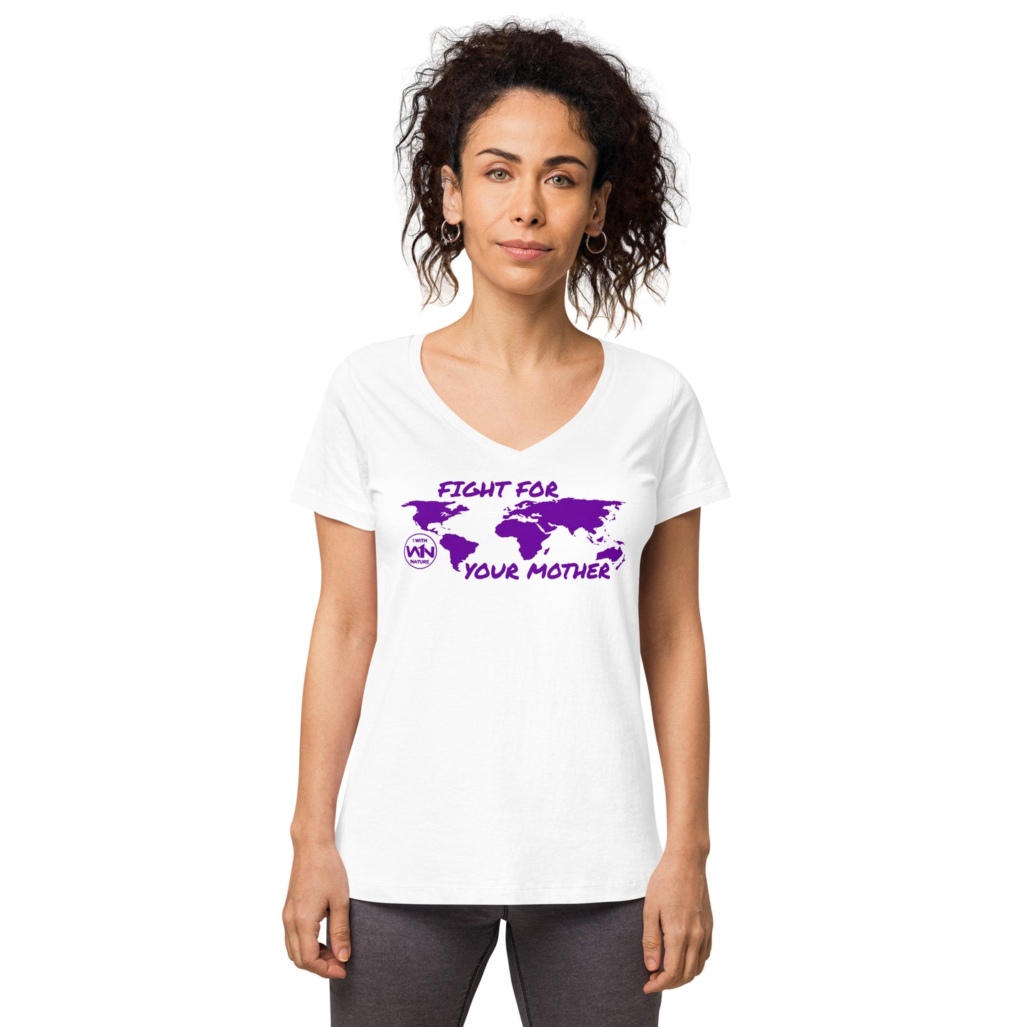 FUTURE SOUL SAVIOR - FIGHT FOR YOUR MOTHER - PURPLE - WOMEN’S V-NECK T-SHIRT