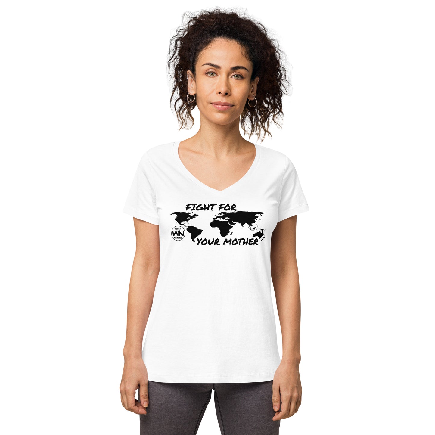 BEE SOUL SAVIOR - FIGHT FOR YOUR MOTHER - BLACK - WOMEN’S V-NECK T-SHIRT