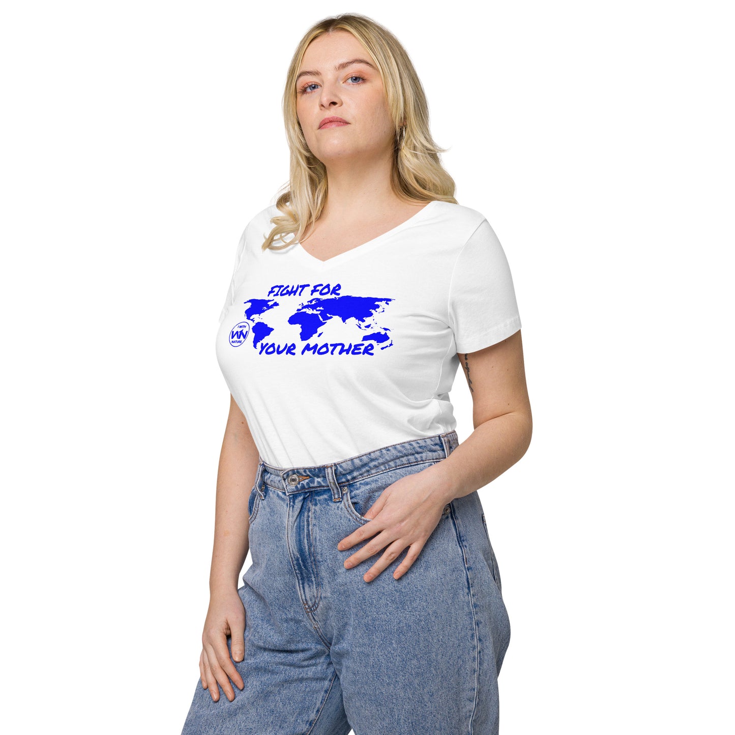 OCEAN SOUL SAVIOR - FIGHT FOR YOUR MOTHER - BLUE - WOMEN’S V-NECK T-SHIRT