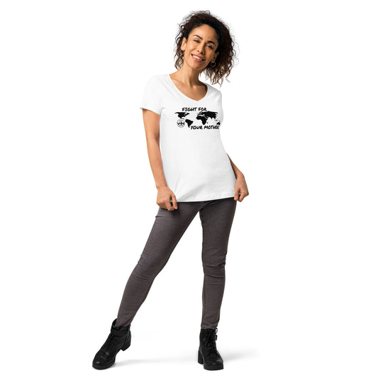 BEE SOUL SAVIOR - FIGHT FOR YOUR MOTHER - BLACK - WOMEN’S V-NECK T-SHIRT